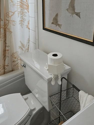 Plastic Toilet Paper Holder Stand Cute Character Reading Book Coffee
