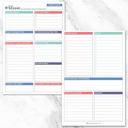 bloom daily planners Double Sided Daily To Do List Planning Pad - 80