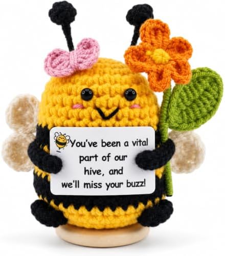 Farewell Gift for Coworkers, Crochet Bee, Goodbye Going Away Leaving