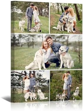 Custom 5 Photo Collage Canvas Prints Personalized Pictures Wall Art