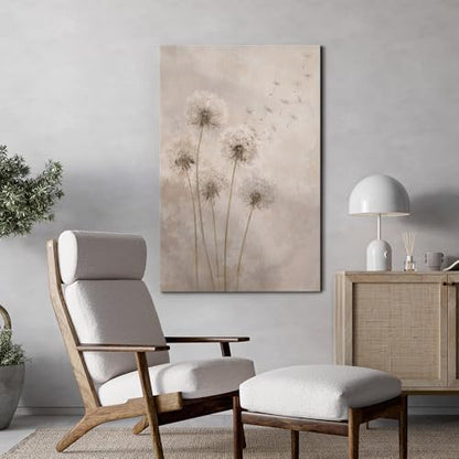 wall26 Canvas Print Wall Art Dandelion Neutral Watercolor Dandelion