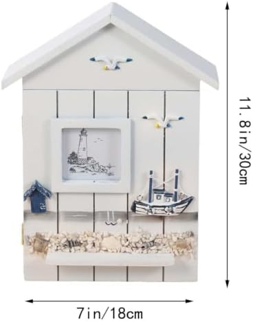 White Pine Key Box Wall Hanging Shelf with Bronze Hook Xmas