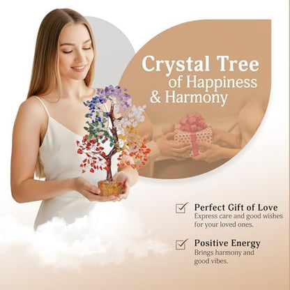 7 Chakra Tree of Life - Crystal Tree for Positive Energy, Feng Shui