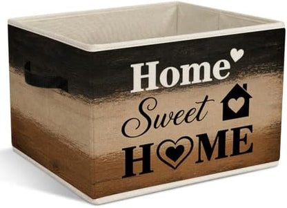 Home Sweet Home Farmhouse Foldable Storage Bins with Handles | Sweet