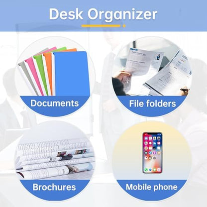4 Pack Stackable Paper Trays for Letter Documents, Desktop File