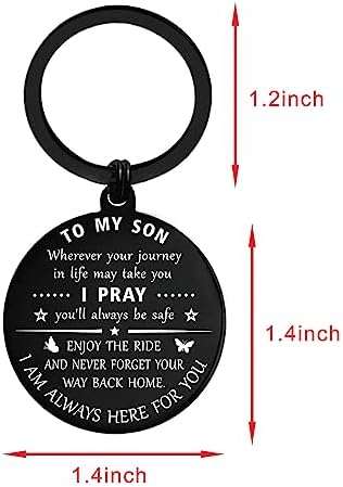 ENGZHI Son Christmas Keychain, Son Gifts for Teen Boys Stocking