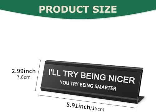 Funny Desk Signs for Office Women Men,Sarcastic Snarky Gift Prank