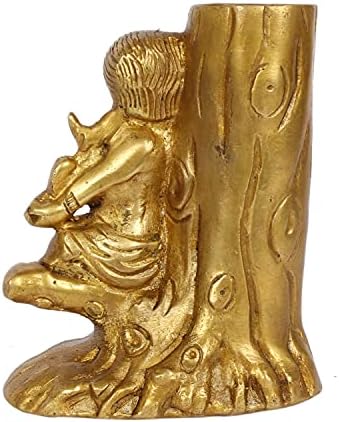 ARTVARKO Brass Pen Holder Stand Tree with a Boy Playing Violin
