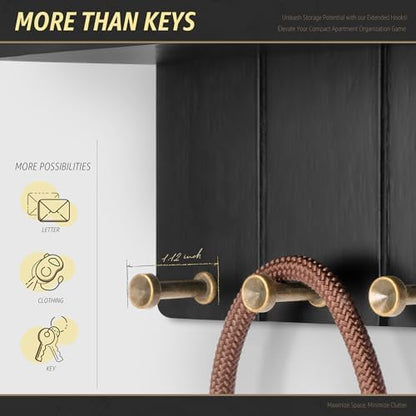 Rebee Vision Small Key Holder Wall Mount with Shelf for Entryway