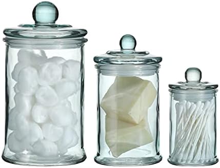 Glass Apothecary Jar | Bathroom Storage Organizer Canister