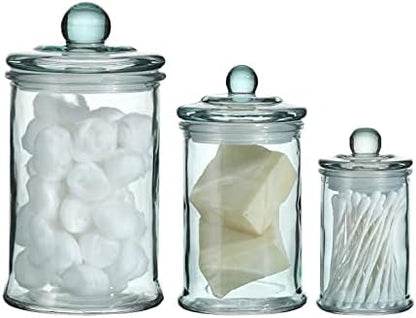 Glass Apothecary Jar | Bathroom Storage Organizer Canister