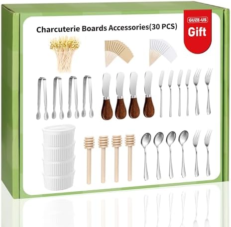Charcuterie Boards Accessories(30 PCS), Gift Box Packaging, With