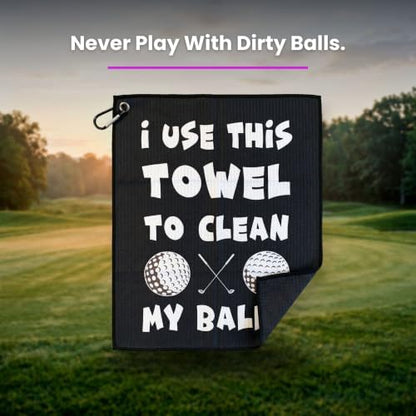 SHANKITGOLF Towel, Funny Microfiber with Bag Clip, Gift for Men & Dad