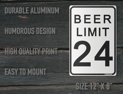 Beer Limit 12" x 8" Tin Funny Traffic Sign Man Cave Decor