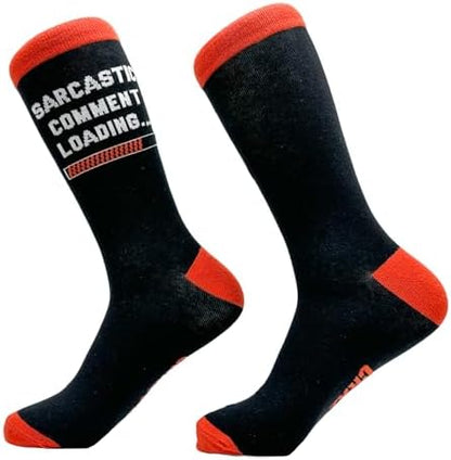 Mens Sarcastic Socks Funny Crew Footwear for Adults