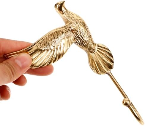 Brass Wall Hook Decorative Coat Hanger Pigeon Shape for Keys and Coats