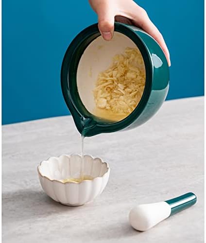 Mortar and Pestle Porcelain Mortar and Pestle Set, Dark Green Mortar