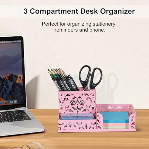 EasyPAG Desk Organizer 3 Compartment Pen Holder for Desk Office