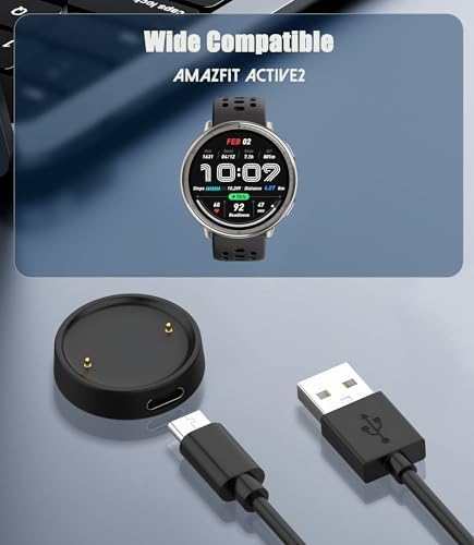 2 Packs 3.3Ft USB-A Charger Compatible with Amazfit Active 2/Amazfit
