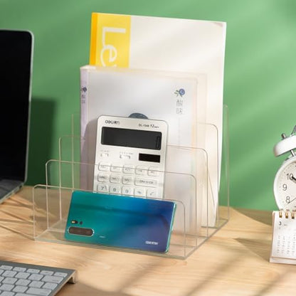 Sooyee Acrylic File Organizer for Desk, Mail Organizer