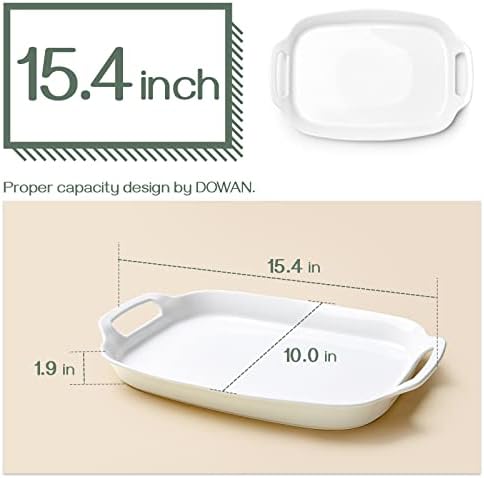 DOWAN Serving Tray with Handles, 15.4" Large Platters for Wedding
