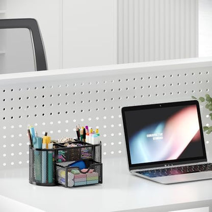 EasyPAG Mesh Pen Holder Desk Organizer with Drawer Stationery Supplies