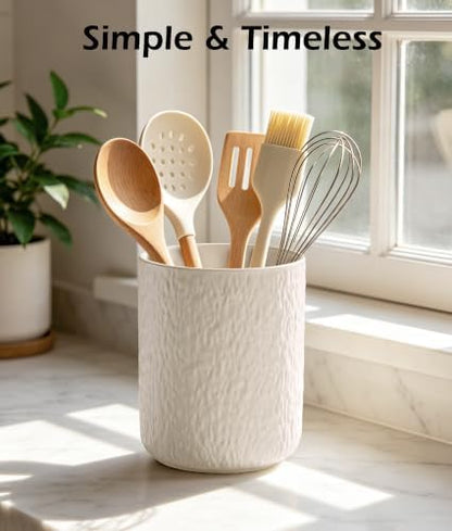 Kitchen Utensil Holder for Countertop, Ceramic Utensil Crock with