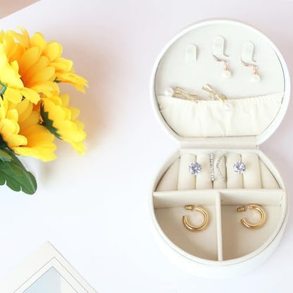 Travel Jewelry Case,Personalized Jewelry Box,Elegant Half-Moon Design