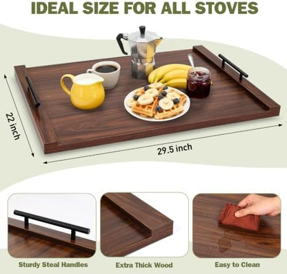 Noodle Board Stove Cover with Handles, Ultra Thick Wood Stove Top