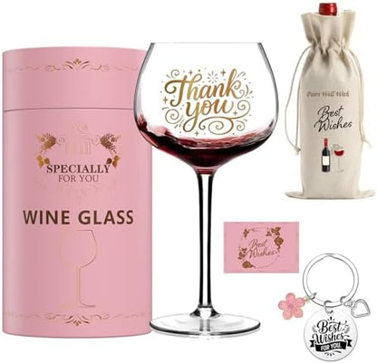 Thank You Gifts for Women Wine Glass Wine Bag Set