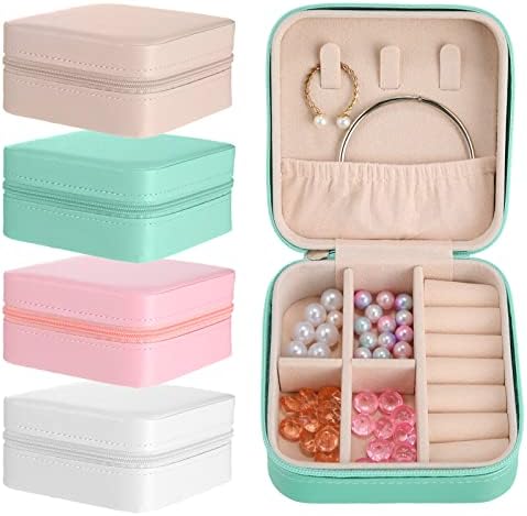 Junkin 8 Pcs Travel Jewelry Boxes, Bridesmaid Gifts for Women, 4