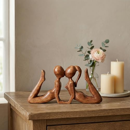 G6 Collection Wooden Handmade Abstract Statue First Kiss Sculpture