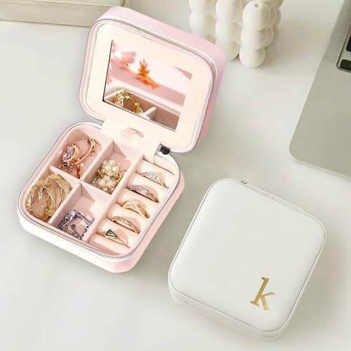 COLLECTIVE HOME - Travel Jewelry Case, Elegant Square Design with Gold