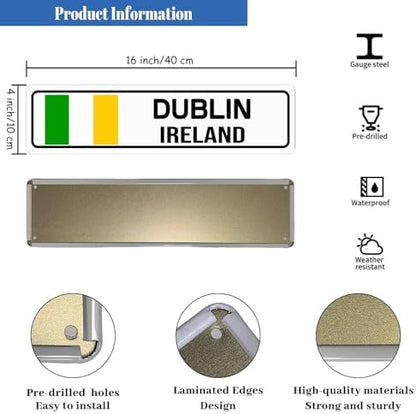 Dublin Ireland Sign Metal Signs Street Sign Wall Decor 16X4 Inch