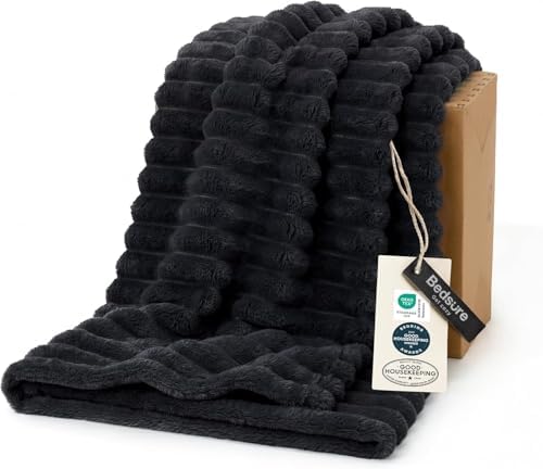 Bedsure Soft Black Throw Blanket for Couch Decor Gifts 50"x60"