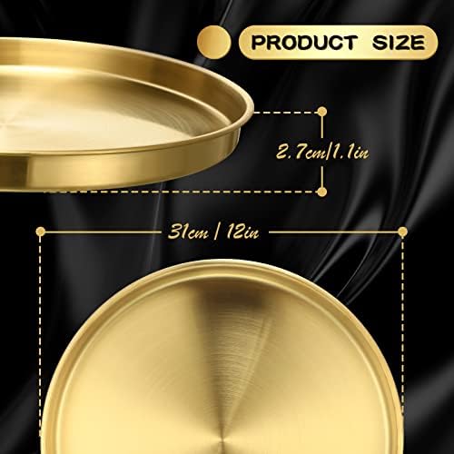 Thenshop 3 Pcs 12 Inch Gold Serving Tray Decorative