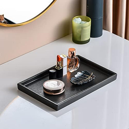 Ceramic Makeup Tray Redelaenor, Black Bathroom Accessories Holder for