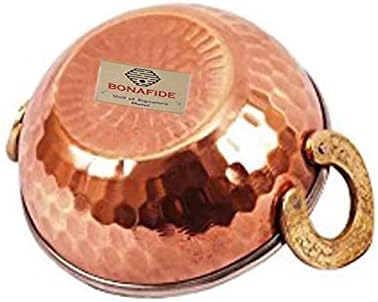 bona fide copper Serving Bowl,Stainless Steel Hammered Karahi and bowl