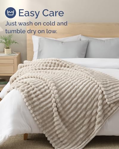 Fleece Blanket Throw Size - College Dorm Room Essentials - 50x60