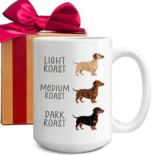 Dachshund Coffee Mug Gift for dachshund Lovers 15oz, Light Roast