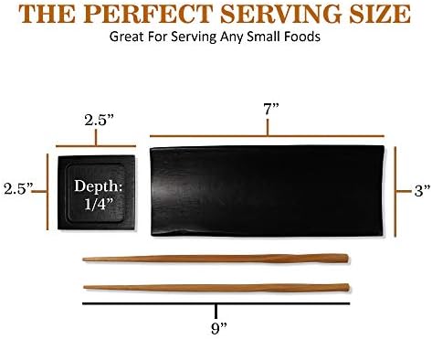 BambooMN 6 Piece, 2 Sets of 7" Reusable, Eco-Friendly, Black Bamboo