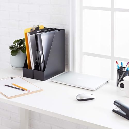 Amazon Basics Plastic Desk Organizer Magazine Rack and File Holder
