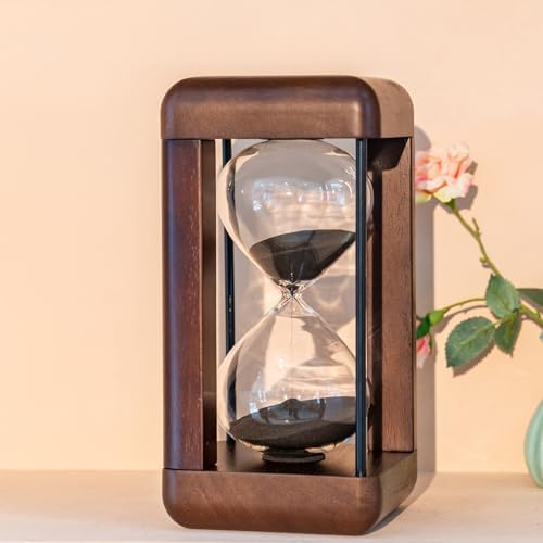 Large Premium Walnut Hourglass,60 Minutes Sand Timers,Hour Glass with