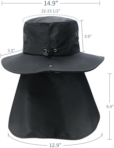 NPJY Sun Fishing Hats with Neck Flap for Men Women UV Sun Protection