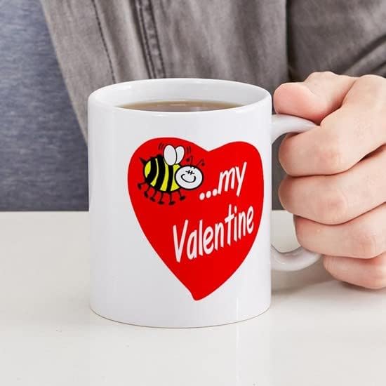 CafePress Bee My Valentine Mugs 11 oz (325 ml) Ceramic Coffee Mug