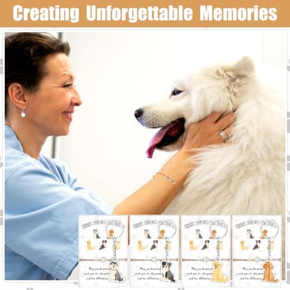 24 Sets Vet Tech Appreciation Gifts Bulk Dog Keychains and Paw