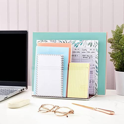 Okuna Outpost Clear Acrylic File Folder Organizer - Two-Section File