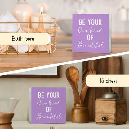 Encouragement Be Your Own Kind Of Beautiful Sign, Inspirational Purple