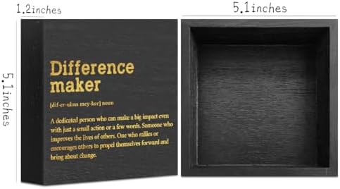 Difference Maker Definition Home Office Decor Wooden Box Sign Black
