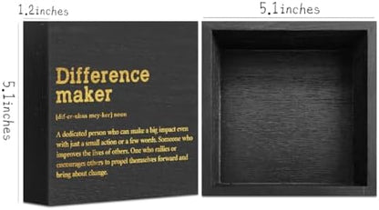 Difference Maker Definition Home Office Decor Wooden Box Sign Black